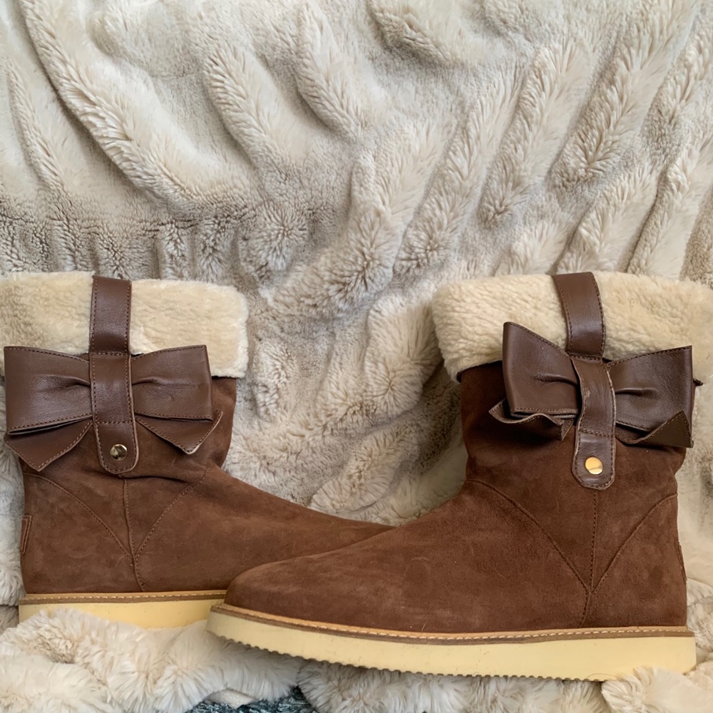 Red Valentino Suede Bow Accents Boots It - Picture 4 of 7